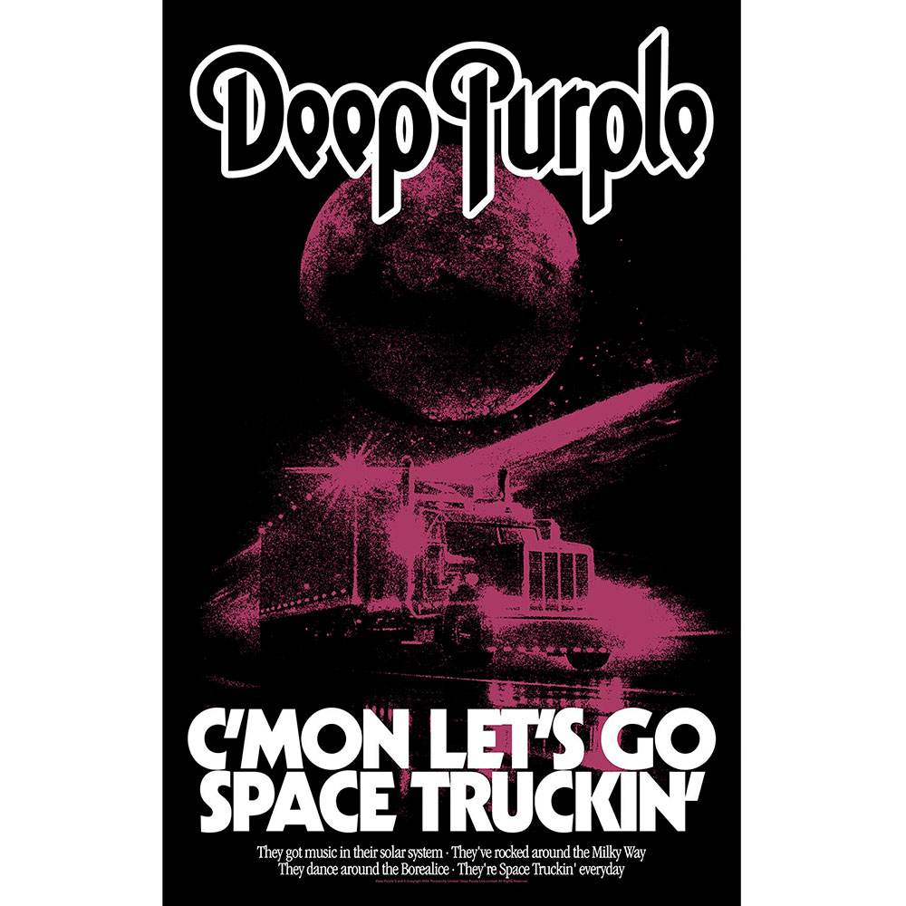 Deep Purple - Space Truckin' Textiel Poster - Zwart/Paars